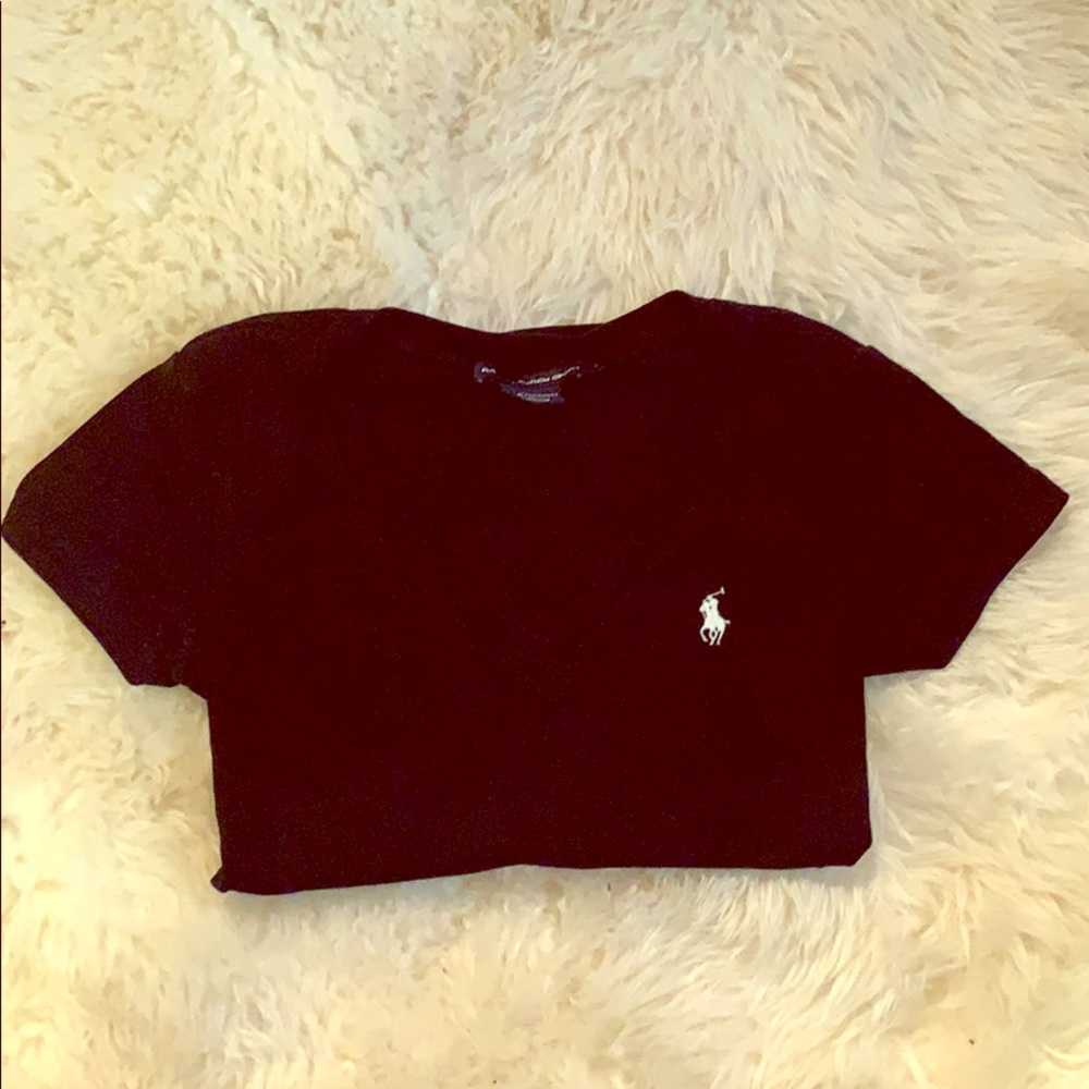Black Cotton Ralph Lauren V Neck